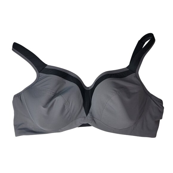 Torrid Active Underwire Sports Bra Gray Black 42C Full Coverage Adjustable Strap - Picture 1 of 9